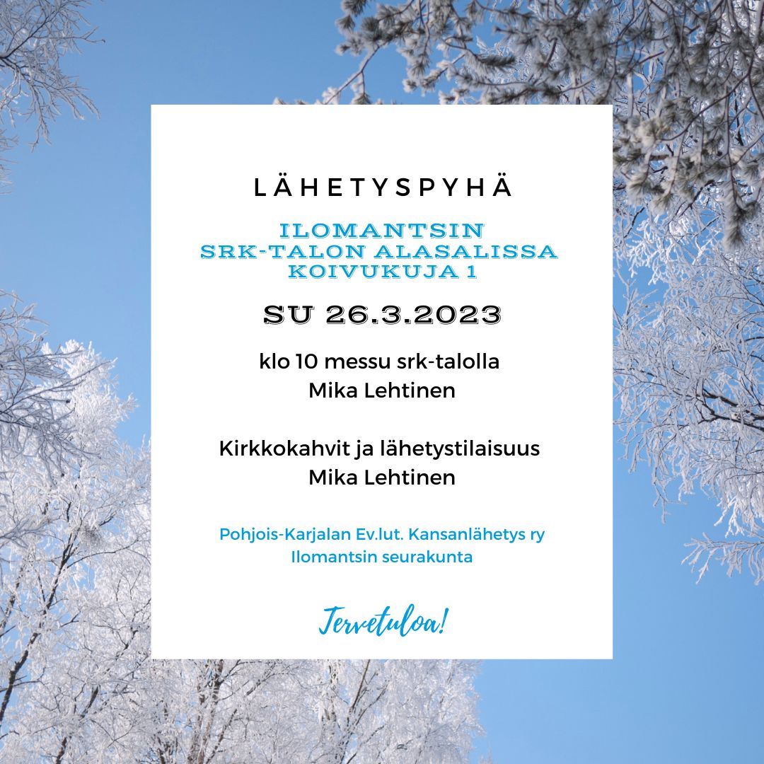 Sininen taivas ja lumiset puut