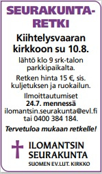 Seurakuntaretki Kiihtelysvaaran kirkkoon kuvatekstiä